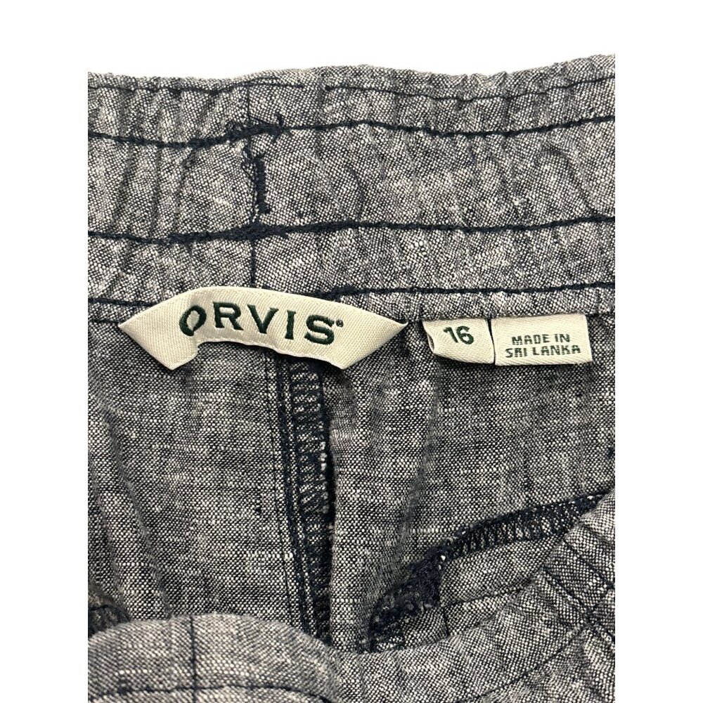 Orvis Linen Blend Shorts Lot 2 Size 16 Elastic Waist Casual Summer - Picture 7 of 12